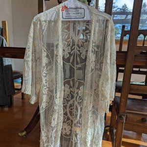 NWT Floral Lace Mesh Robe